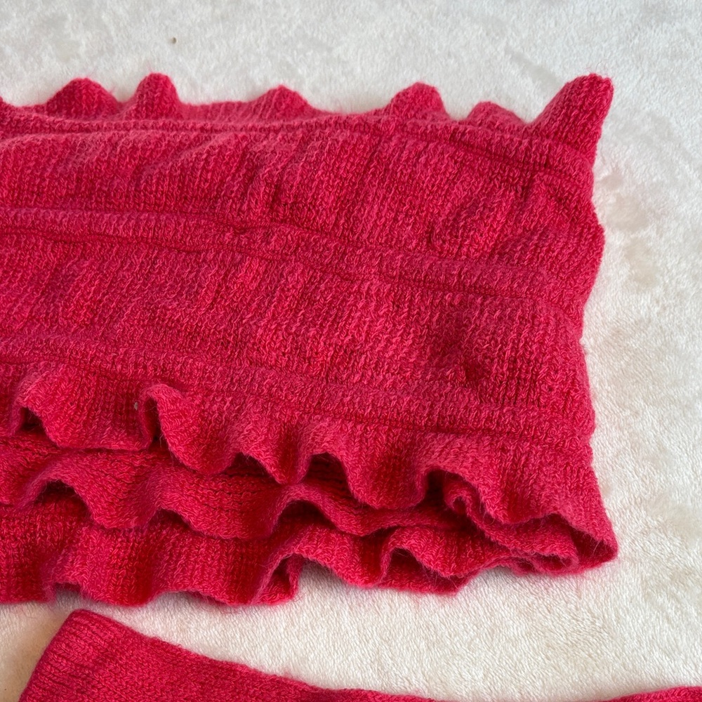 New York & Company Gloves and Infinity Scarf Set Pop of Color - Red One Size - Picture 3 of 7